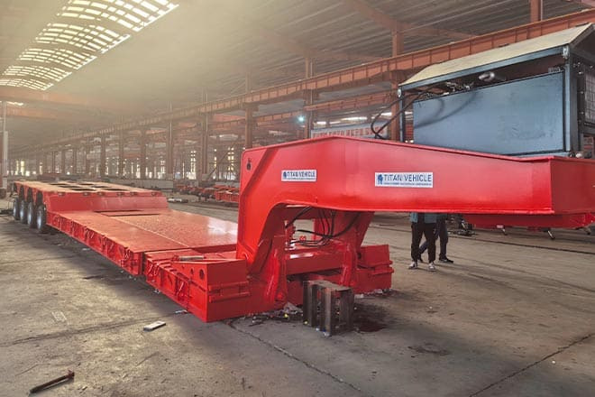 TITAN 4 Axle Extendable Lowboy Trailer for Sale in Nigeria - Semi-remorque surbaissé: photos 1 TITAN 4 Axle Extendable Lowboy Trailer for Sale in Nigeria - Semi-remorque surbaissé: photos 1