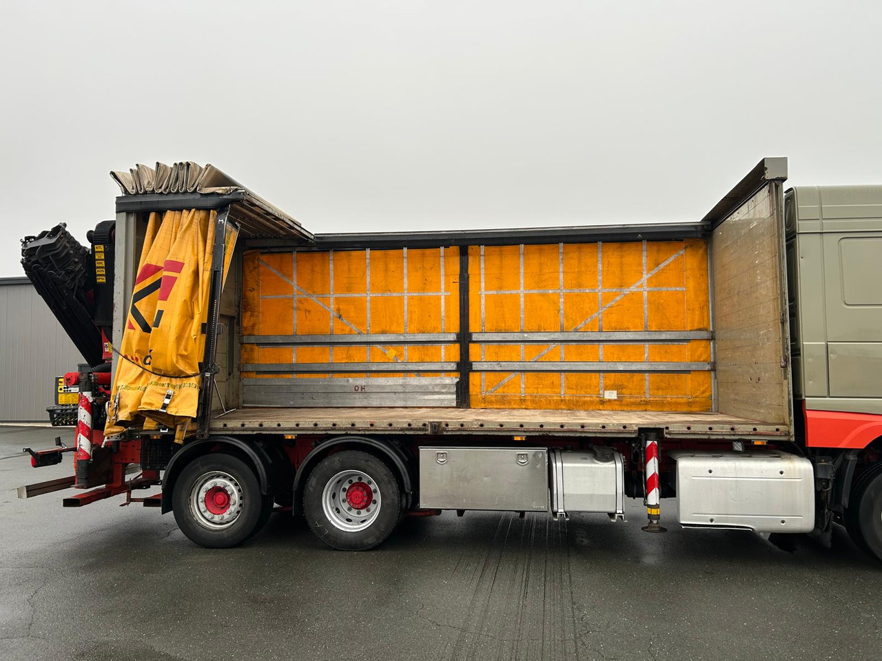 Camion à rideaux coulissants, Camion grue DAF DAF XF 460 FAN + PALFINGER + 16mtr + Lenkachse + EURO 6: photos 11