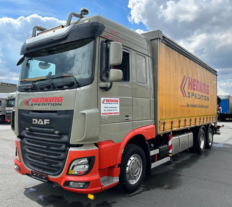 DAF DAF XF 460 FAN + PALFINGER + 16mtr + Lenkachse + EURO 6 - Camion à rideaux coulissants, Camion grue: photos 1 DAF DAF XF 460 FAN + PALFINGER + 16mtr + Lenkachse + EURO 6 - Camion à rideaux coulissants, Camion grue: photos 1