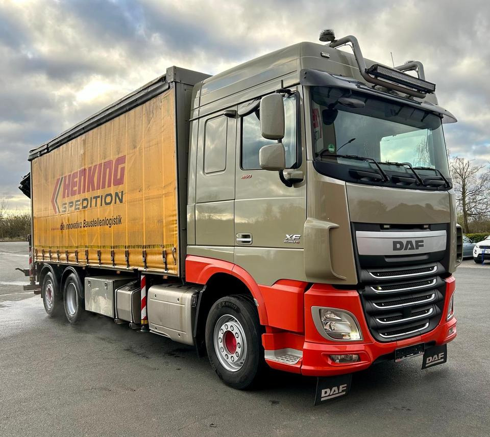 Camion à rideaux coulissants, Camion grue DAF XF 460 FAN + PALFINGER + 16mtr + Lenkachse + EURO 6: photos 1