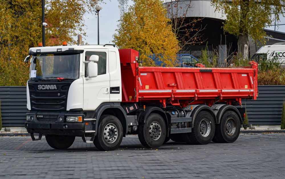 Scania G410 / 8x4 / EURO 6 / WYWROTKA / MELLER KIPPER / HYDROBURTA / AUTOMAT / 2016 / SERWISOWANY / SPROWADZONY - Camion benne: photos 1 Scania G410 / 8x4 / EURO 6 / WYWROTKA / MELLER KIPPER / HYDROBURTA / AUTOMAT / 2016 / SERWISOWANY / SPROWADZONY - Camion benne: photos 1