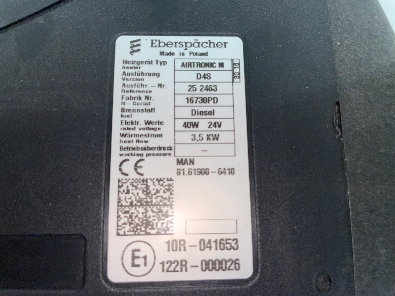 WEBASTO MAN TGX TGS D4S 81619006410 EBERSPACHER - Bloc de gestion pour Camion: photos 4 WEBASTO MAN TGX TGS D4S 81619006410 EBERSPACHER - Bloc de gestion pour Camion: photos 4