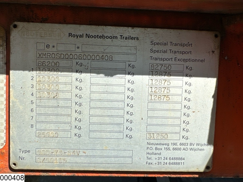 Nooteboom Lowbed 19.58 Meter, Extendable, Twistlocks, 82.750 KG - Semi-remorque surbaissé: photos 5 Nooteboom Lowbed 19.58 Meter, Extendable, Twistlocks, 82.750 KG - Semi-remorque surbaissé: photos 5