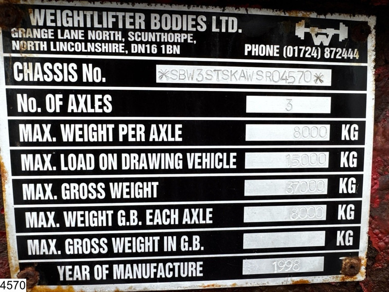 Weight Lifter Container chassis Twistlocks, 30 FT - Semi-remorque porte-conteneur/ Caisse mobile: photos 4 Weight Lifter Container chassis Twistlocks, 30 FT - Semi-remorque porte-conteneur/ Caisse mobile: photos 4