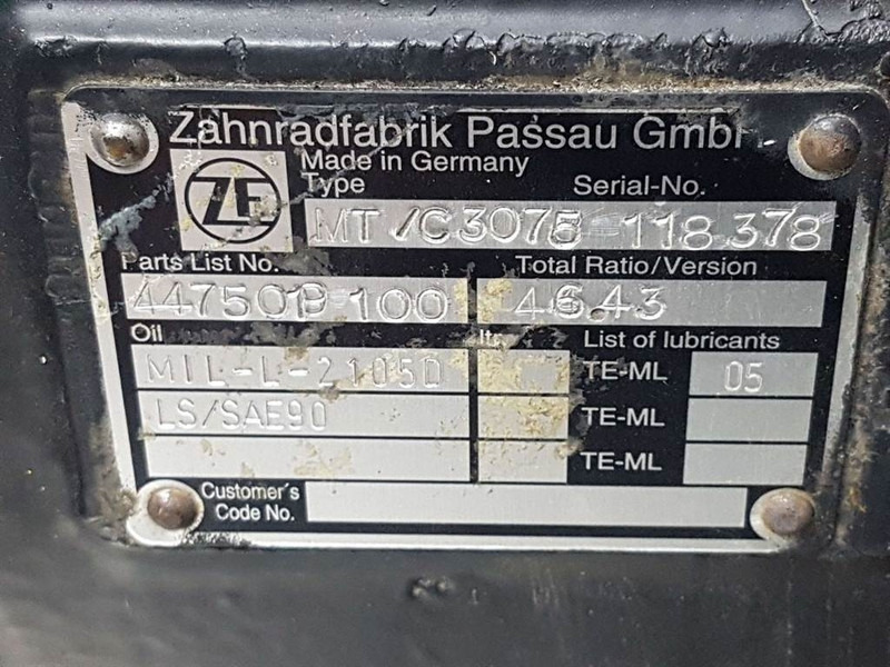 Hamm -ZF MT/C3075-4475219007-Axle housing/Achskörper - crédit-bail Hamm -ZF MT/C3075-4475219007-Axle housing/Achskörper: photos 8