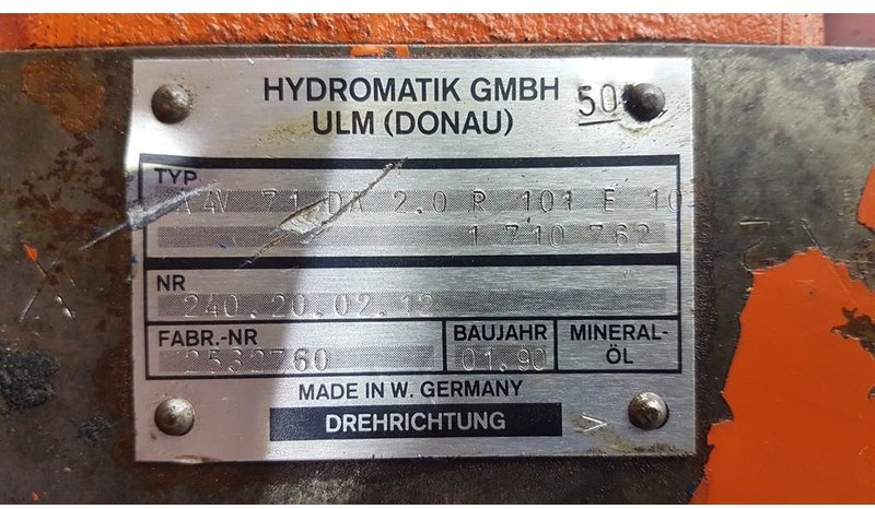 Hydromatik A4V71DA2.0R101E10 - Drive pump/Fahrpumpe/Rijpomp - Hydraulique: photos 4 Hydromatik A4V71DA2.0R101E10 - Drive pump/Fahrpumpe/Rijpomp - Hydraulique: photos 4