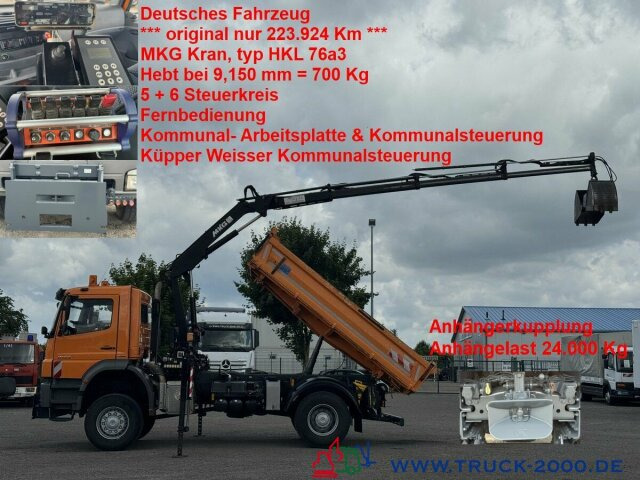 Mercedes-Benz Axor 2133 4x4 Kipper Kran Winterdienstausstat. - Camion benne, Camion grue: photos 1 Mercedes-Benz Axor 2133 4x4 Kipper Kran Winterdienstausstat. - Camion benne, Camion grue: photos 1