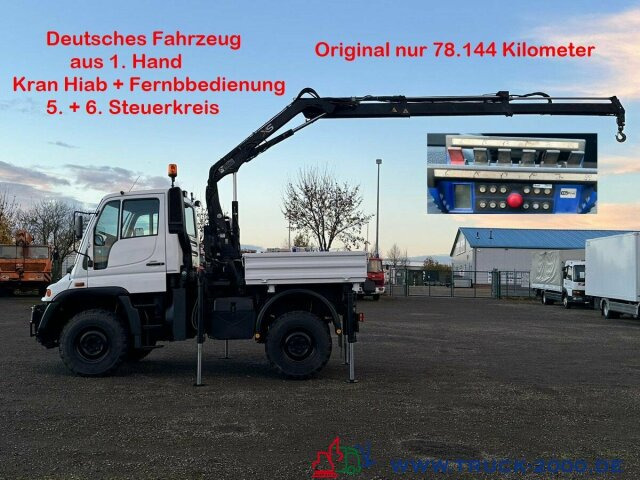 Unimog U 300 4x4 mit Kran Nur 78.144 KM zGG.7.490Kg. - Fourgon plateau: photos 1 Unimog U 300 4x4 mit Kran Nur 78.144 KM zGG.7.490Kg. - Fourgon plateau: photos 1