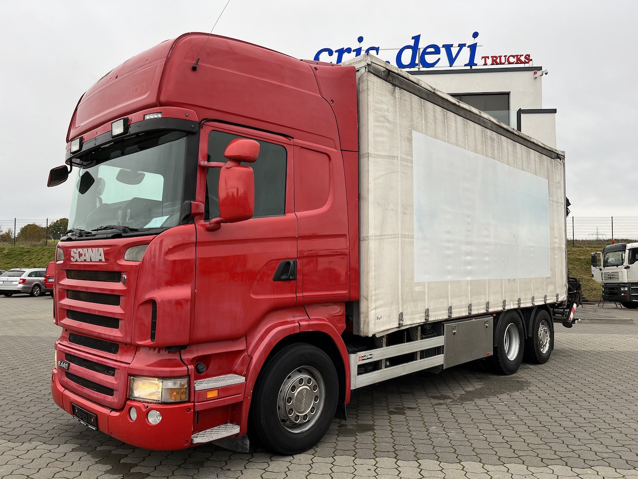 Scania R440 6x2  Hiab 166 E-5 HiDuo | AHK | Lenk-Lift A. - Camion à rideaux coulissants, Camion grue: photos 1 Scania R440 6x2  Hiab 166 E-5 HiDuo | AHK | Lenk-Lift A. - Camion à rideaux coulissants, Camion grue: photos 1