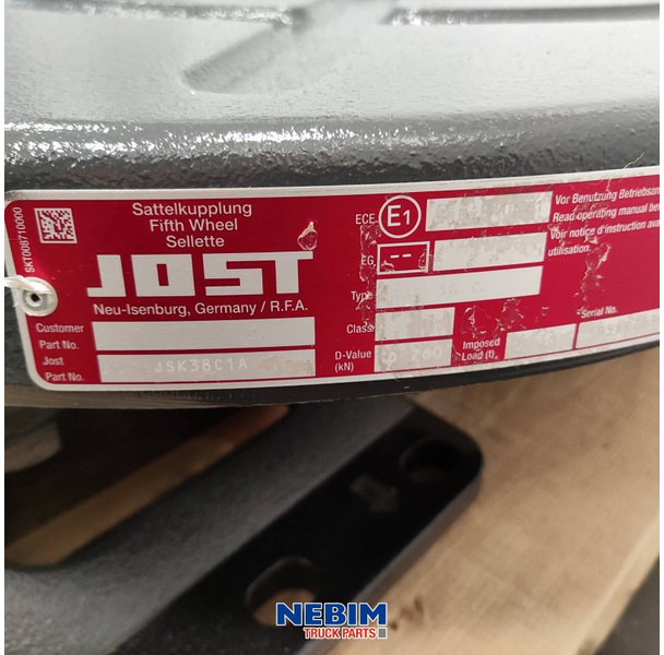 Jost Jost - UX0000673 - Koppelschotel JSK38C - Pièces de rechange pour Camion: photos 5 Jost Jost - UX0000673 - Koppelschotel JSK38C - Pièces de rechange pour Camion: photos 5