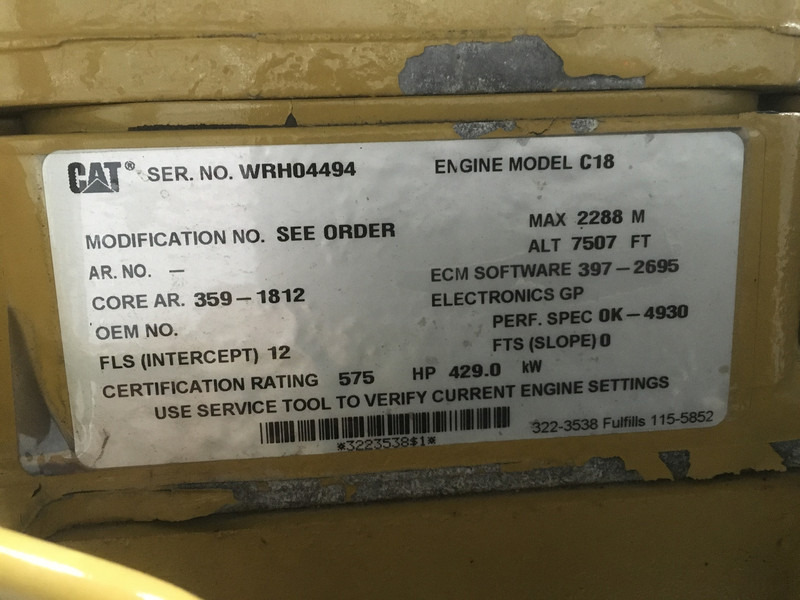 Engins de chantier Caterpillar C18 WRH-3591812 USED: photos 8 Engins de chantier Caterpillar C18 WRH-3591812 USED: photos 8