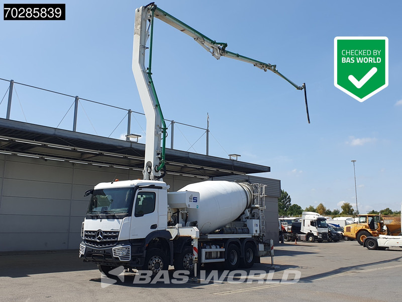 Mercedes-Benz Arocs 3243 8X4 9m3 Sermac Twinstar 4Z28 PUMI Steelsuspension Big-Axle Euro 6 - Camion: photos 1 Mercedes-Benz Arocs 3243 8X4 9m3 Sermac Twinstar 4Z28 PUMI Steelsuspension Big-Axle Euro 6 - Camion: photos 1