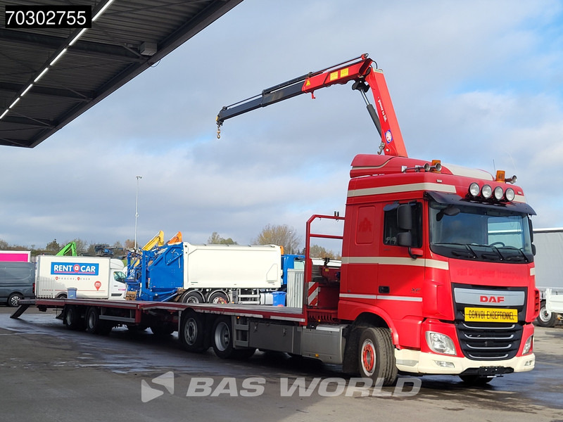 DAF XF 440 XF 6X2 NL-Truck Transporter APK HMF 900-K2 crane Winch Lift-Lenkachse Euro 6 - Camion plateau, Camion grue: photos 2 DAF XF 440 XF 6X2 NL-Truck Transporter APK HMF 900-K2 crane Winch Lift-Lenkachse Euro 6 - Camion plateau, Camion grue: photos 2