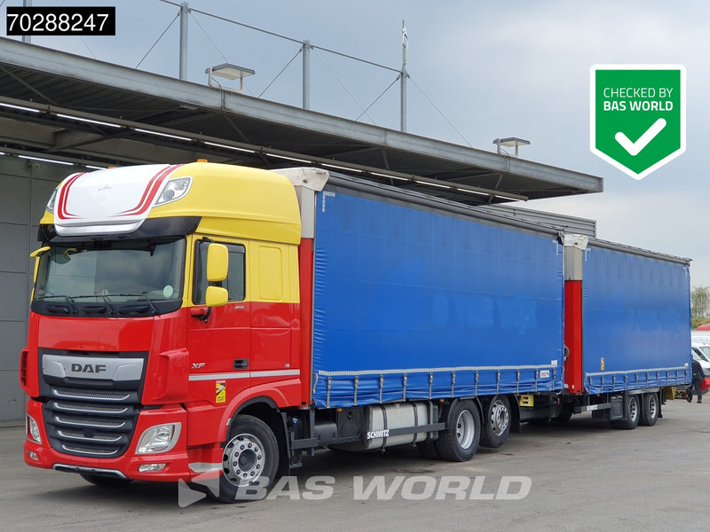 DAF XF 450 6X2 Combi Lift Axle ACC Euro 6 - Camion à rideaux coulissants: photos 1 DAF XF 450 6X2 Combi Lift Axle ACC Euro 6 - Camion à rideaux coulissants: photos 1