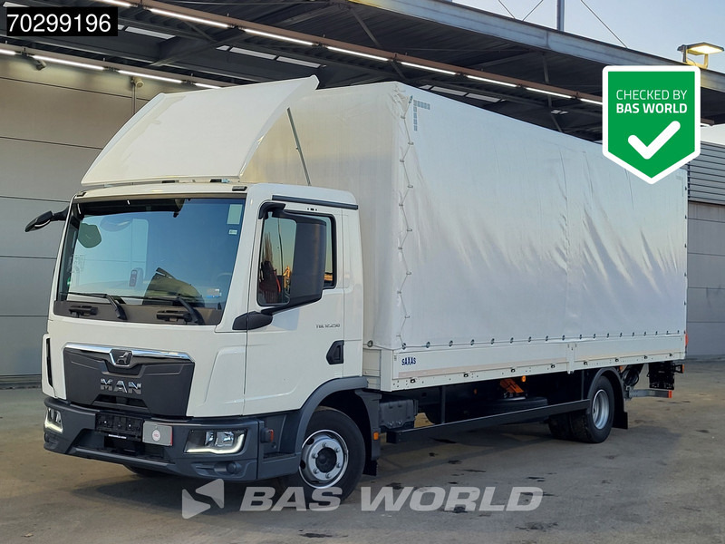 MAN TGL 12.250 4X2 LIKE NEW! 12tonner Curtainsider 1500kg Ladebordwand Euro 6 - Camion à rideaux coulissants: photos 1 MAN TGL 12.250 4X2 LIKE NEW! 12tonner Curtainsider 1500kg Ladebordwand Euro 6 - Camion à rideaux coulissants: photos 1