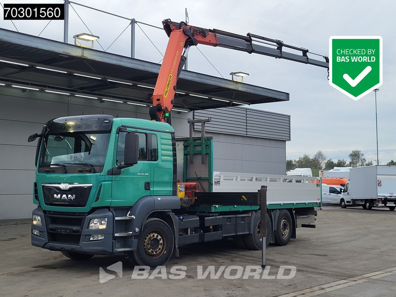 MAN TGS 26.400 6X2 Palfinger PK23001 EH Crane Kran Remote Retarder Euro 6 - Camion plateau, Camion grue: photos 1 MAN TGS 26.400 6X2 Palfinger PK23001 EH Crane Kran Remote Retarder Euro 6 - Camion plateau, Camion grue: photos 1