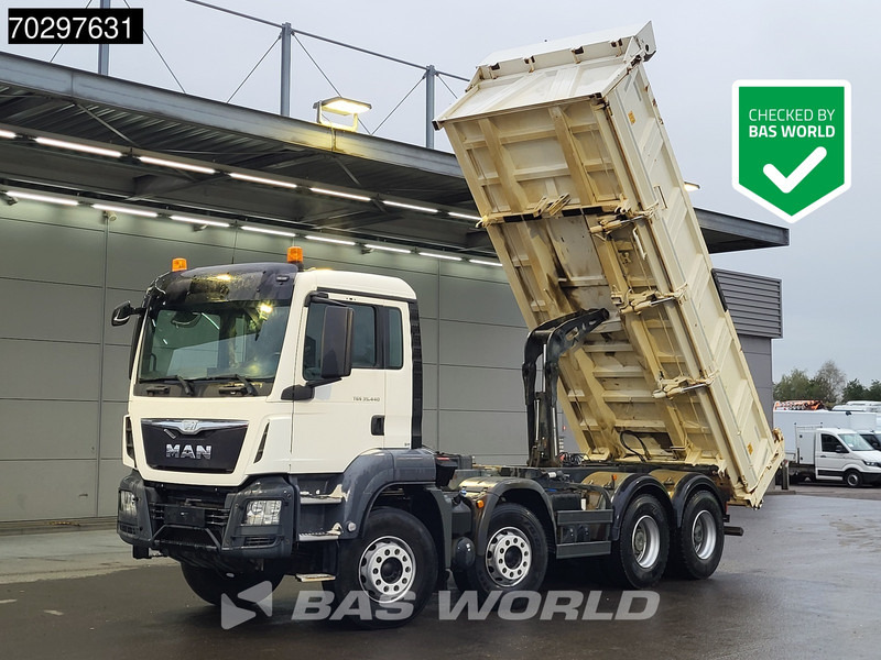 MAN TGS 35.440 8X4 12m3 Meiller 2 Way tipper Big-Axle Navi Euro 6 - Camion benne: photos 1 MAN TGS 35.440 8X4 12m3 Meiller 2 Way tipper Big-Axle Navi Euro 6 - Camion benne: photos 1
