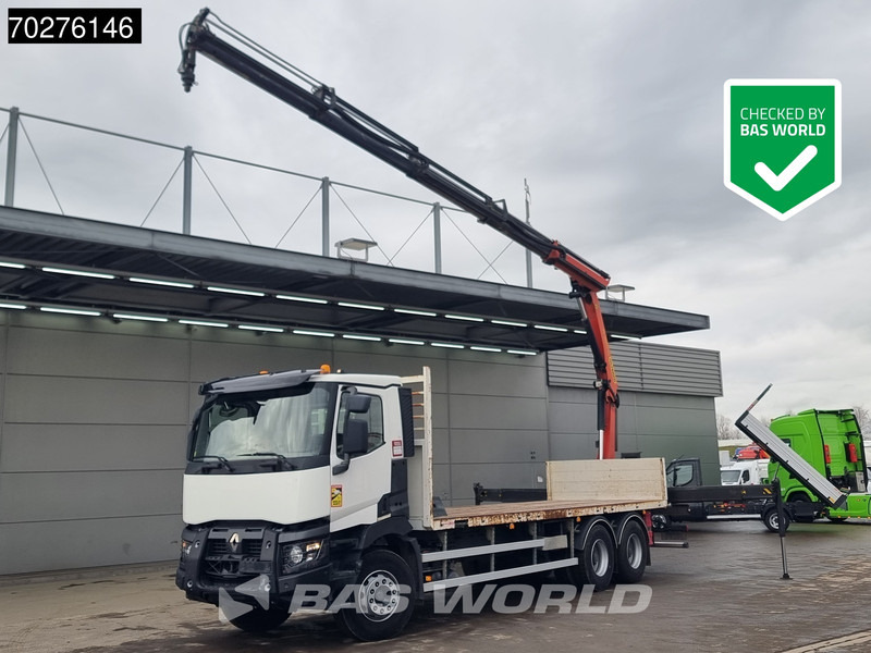 Renault C 380 6X4 Palfinger PK18002-EH C Remote Retarder Euro 6 - Camion plateau, Camion grue: photos 1 Renault C 380 6X4 Palfinger PK18002-EH C Remote Retarder Euro 6 - Camion plateau, Camion grue: photos 1