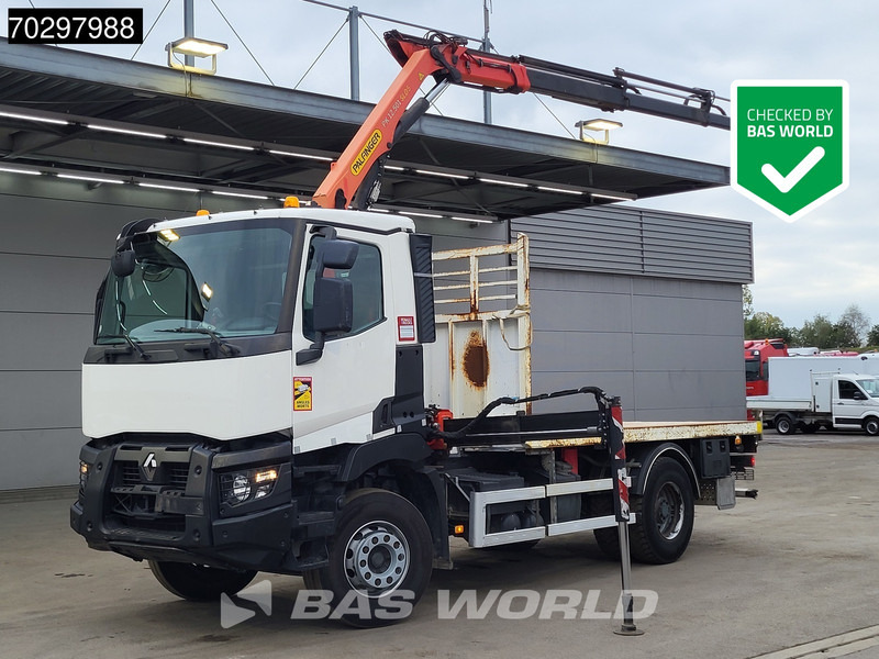 Renault C 380 C 4X2 Palfinger PK 12.501 Crane Big-Axle Steelsuspension Automatic Euro 6 - Camion plateau, Camion grue: photos 1 Renault C 380 C 4X2 Palfinger PK 12.501 Crane Big-Axle Steelsuspension Automatic Euro 6 - Camion plateau, Camion grue: photos 1