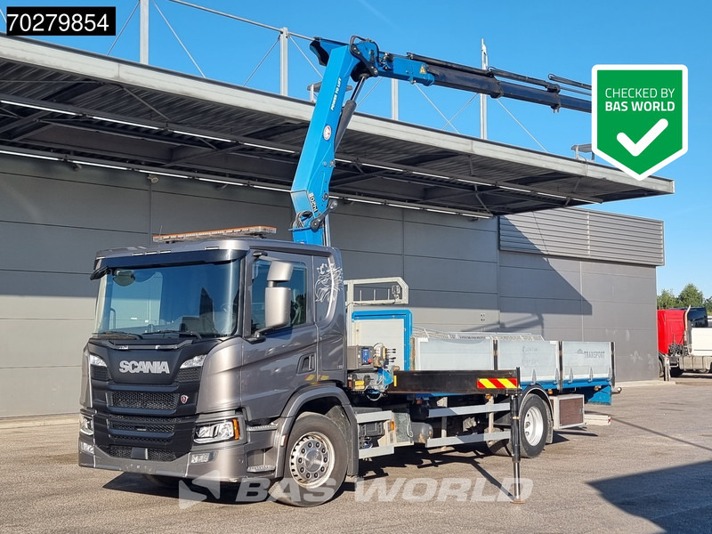 Scania P280 4X2 HMF 1420K-RC Kran Crane Automatic Euro 6 - Camion plateau, Camion grue: photos 1 Scania P280 4X2 HMF 1420K-RC Kran Crane Automatic Euro 6 - Camion plateau, Camion grue: photos 1