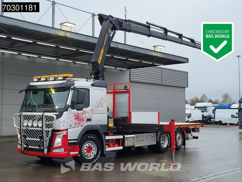 Volvo FM 410 FM 6X2 Palfinger PK 26002-EH E Kran Crane Lift +steering axle Automatic Euro 6 - Camion plateau, Camion grue: photos 1 Volvo FM 410 FM 6X2 Palfinger PK 26002-EH E Kran Crane Lift +steering axle Automatic Euro 6 - Camion plateau, Camion grue: photos 1