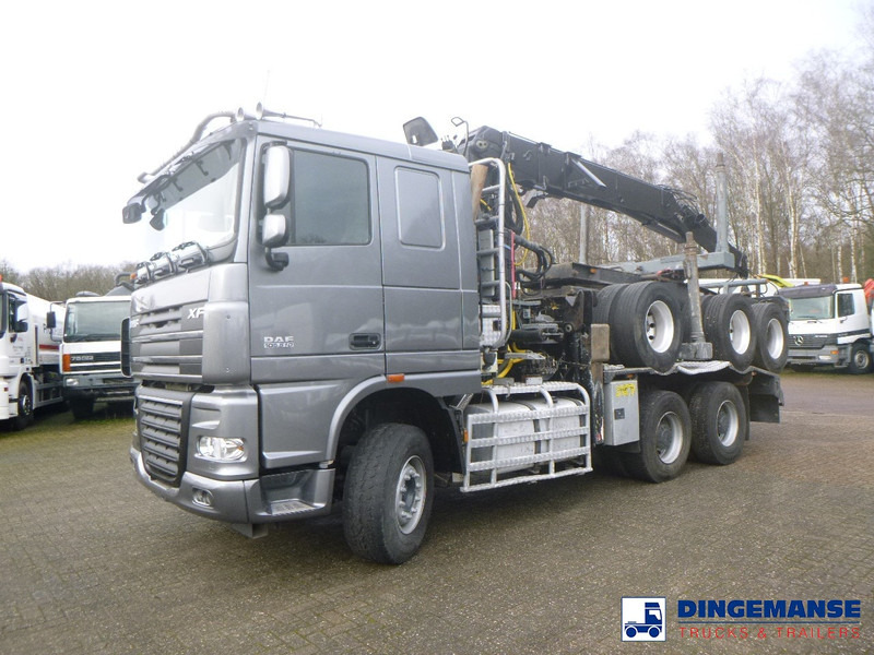 DAF XF 105.510 6x4 + Loglift F281S83 crane / timber truck + dolly - Camion grue: photos 1 DAF XF 105.510 6x4 + Loglift F281S83 crane / timber truck + dolly - Camion grue: photos 1
