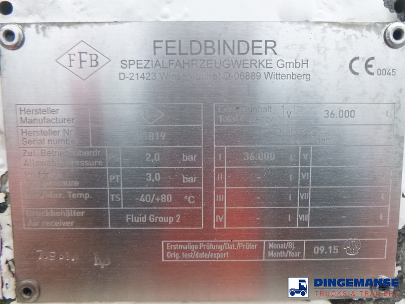 Semi-remorque citerne Feldbinder Powder tank alu 36 m3 / 1 comp: photos 17