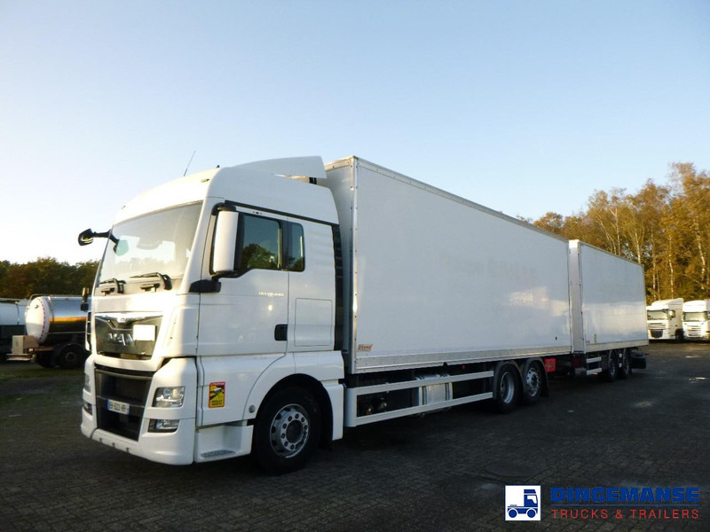 MAN TGX 26.440 6X2 high volume + Fruehauf closed box trailer - Camion fourgon: photos 1 MAN TGX 26.440 6X2 high volume + Fruehauf closed box trailer - Camion fourgon: photos 1