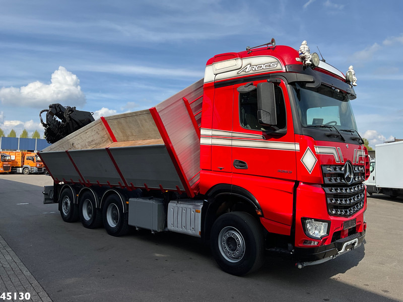 Camion benne, Camion grue Mercedes-Benz Arocs 3263 8x4 Hiab 37 Tonmeter laadkraan + Fly-Jib: photos 8