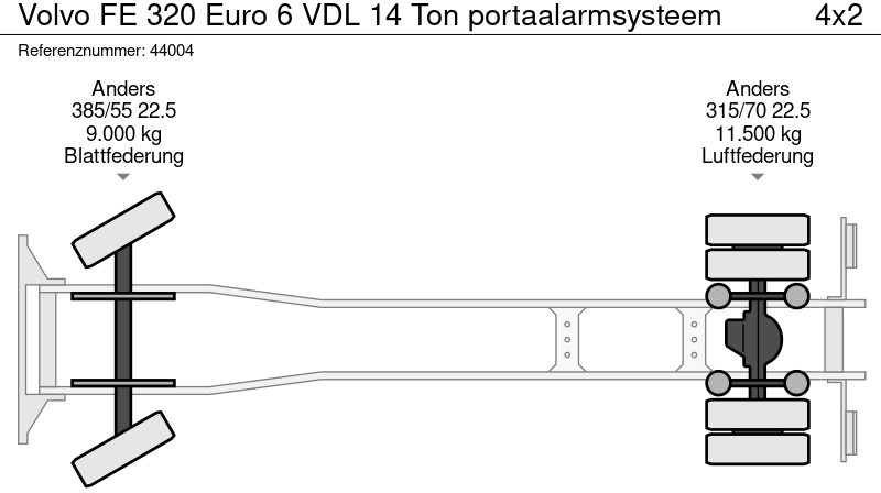 Camion multibenne Volvo FE 320 Euro 6 VDL 14 Ton portaalarmsysteem: photos 19