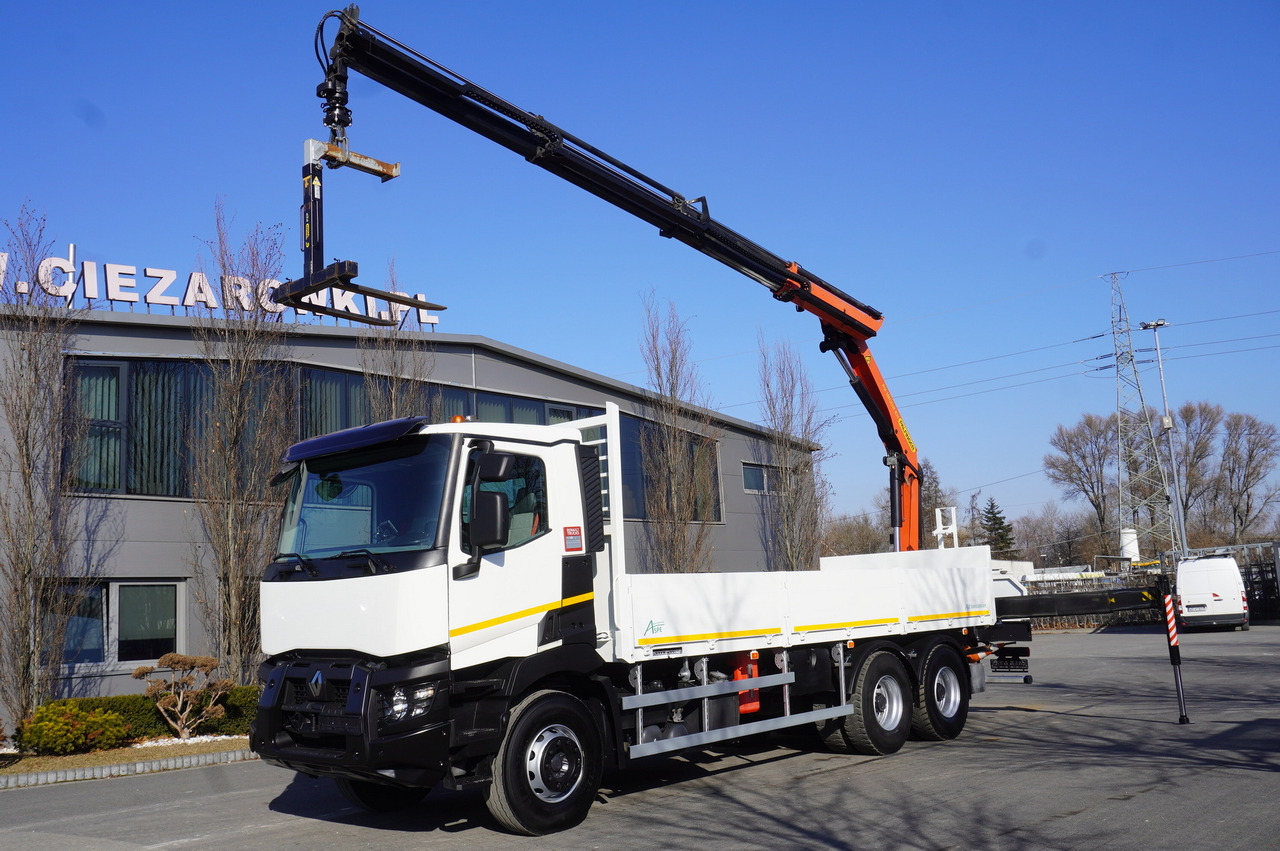 RENAULT C380 / 6x4 / HDS Palfinger PK 18002-EH 6000 kg - Camion plateau, Camion grue: photos 1 RENAULT C380 / 6x4 / HDS Palfinger PK 18002-EH 6000 kg - Camion plateau, Camion grue: photos 1