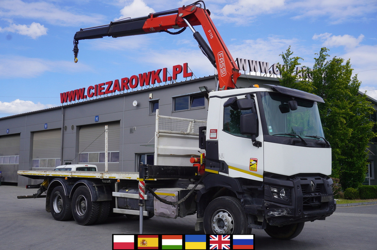 RENAULT K380 6x4 / FASSI F175 crane 7.85 t / 120 thousand km - Camion plateau, Camion grue: photos 3 RENAULT K380 6x4 / FASSI F175 crane 7.85 t / 120 thousand km - Camion plateau, Camion grue: photos 3
