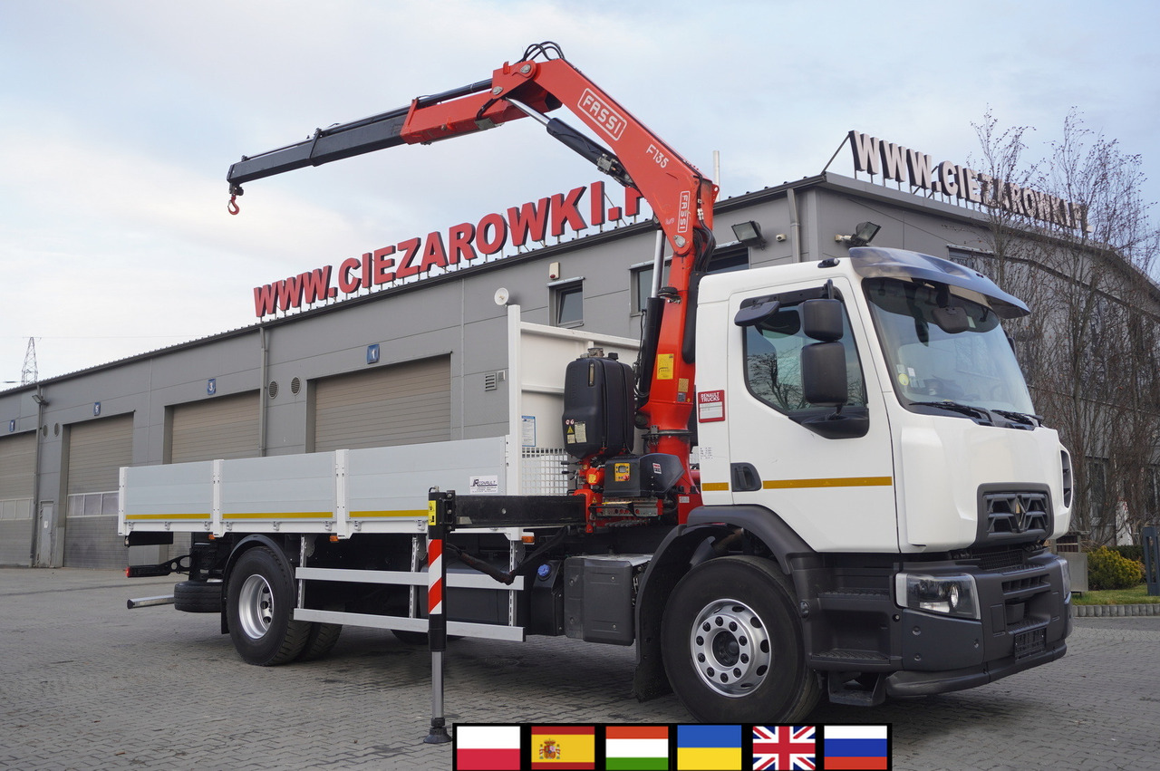 Renault C320 P4x2 E6 / Fassi 5.6 t / Range 8 m / Platform 15 EPAL - Camion plateau, Camion grue: photos 1 Renault C320 P4x2 E6 / Fassi 5.6 t / Range 8 m / Platform 15 EPAL - Camion plateau, Camion grue: photos 1