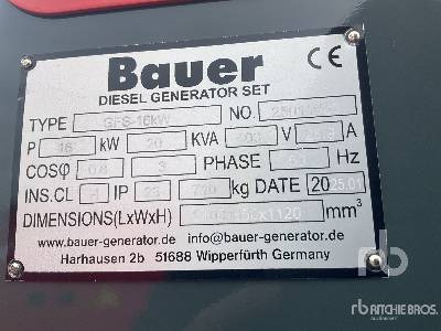 BAUER GENERATOREN GFS-16 ATS 20 kVA (Unused) - Groupe électrogène: photos 5 BAUER GENERATOREN GFS-16 ATS 20 kVA (Unused) - Groupe électrogène: photos 5