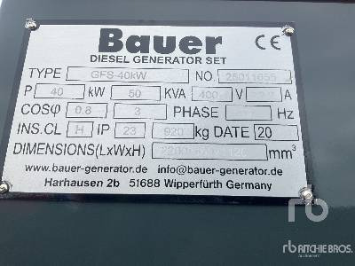 BAUER GENERATOREN GFS-40 ATS 50 kVA (Unused) - Groupe électrogène: photos 5 BAUER GENERATOREN GFS-40 ATS 50 kVA (Unused) - Groupe électrogène: photos 5