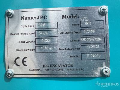 JPC KV12 (Unused) - Mini pelle: photos 5 JPC KV12 (Unused) - Mini pelle: photos 5
