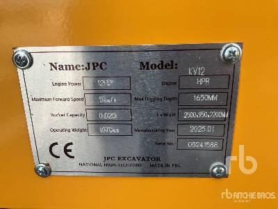 JPC KV12 (Unused) - Mini pelle: photos 5 JPC KV12 (Unused) - Mini pelle: photos 5