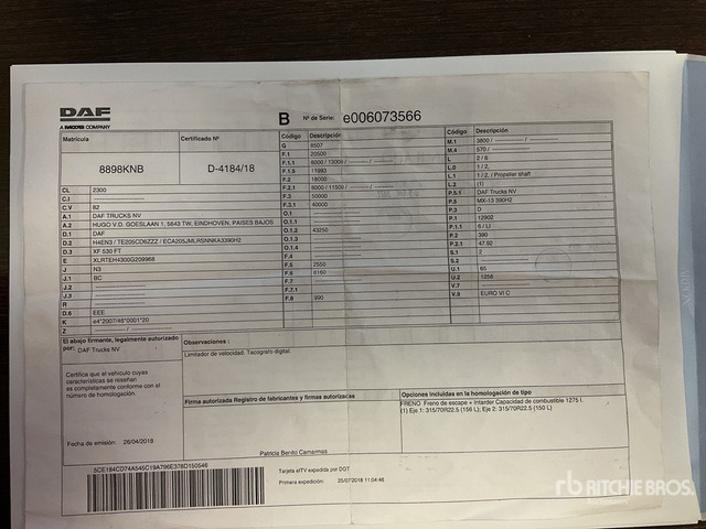 2018 DAF XF530FT 4x2 S/A Sleeper Truck Tractor - Tracteur routier: photos 3 2018 DAF XF530FT 4x2 S/A Sleeper Truck Tractor - Tracteur routier: photos 3