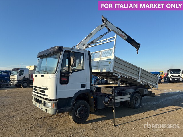2002 Iveco Eurocargo 110EL18 Bonfiglioli P7200L 1980 kg on 4x2 Dump Truck with Crane - Camion benne: photos 2 2002 Iveco Eurocargo 110EL18 Bonfiglioli P7200L 1980 kg on 4x2 Dump Truck with Crane - Camion benne: photos 2