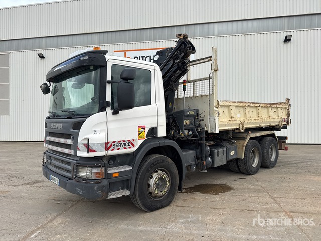 2008 Scania P380 2008 Hiab 166E-3 HIPRO 5700 kg ... Dump Truck with Crane - Camion benne, Camion grue: photos 1 2008 Scania P380 2008 Hiab 166E-3 HIPRO 5700 kg ... Dump Truck with Crane - Camion benne, Camion grue: photos 1