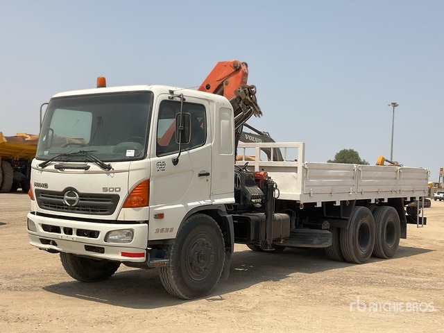 2007 Hino 500 Palfinger PK1000 4.5 ton Knuckl ... Flatbed Truck with Crane - Camion plateau, Camion grue: photos 2 2007 Hino 500 Palfinger PK1000 4.5 ton Knuckl ... Flatbed Truck with Crane - Camion plateau, Camion grue: photos 2