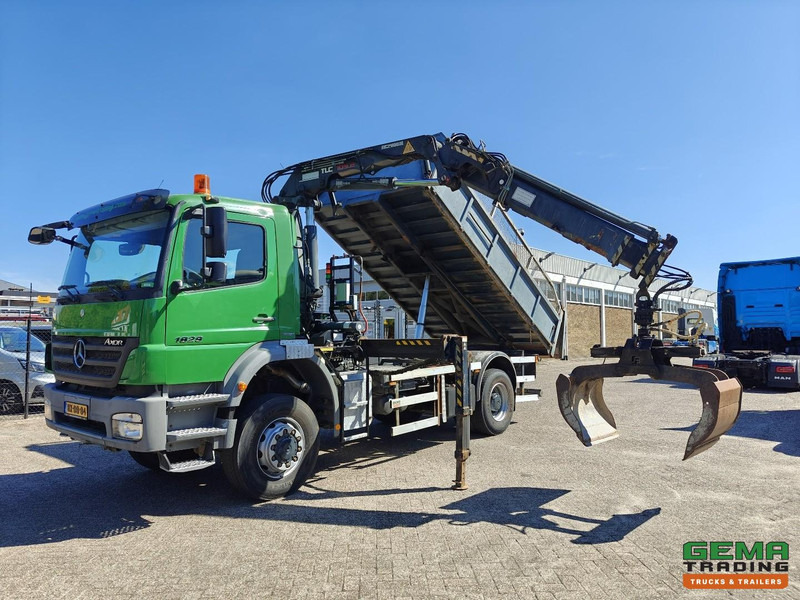Mercedes-Benz AXOR 1829 AK 4x4 Dagcab Euro5 - Kipper + Terex 105.2 - RadioGrafisch - NaafReductie - Camion benne, Camion grue: photos 1 Mercedes-Benz AXOR 1829 AK 4x4 Dagcab Euro5 - Kipper + Terex 105.2 - RadioGrafisch - NaafReductie - Camion benne, Camion grue: photos 1
