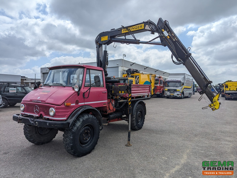 Unimog 416/U1100 4x4 - Hiab PK4600A - Open laadbak - Lier - Vangmuil/trekhaak - Mercedes Benz - Camion grue: photos 1 Unimog 416/U1100 4x4 - Hiab PK4600A - Open laadbak - Lier - Vangmuil/trekhaak - Mercedes Benz - Camion grue: photos 1