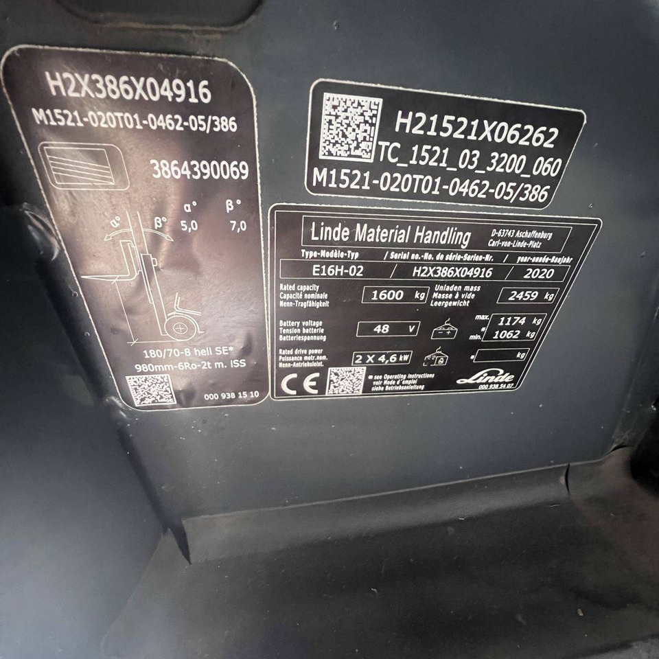 Chariot élévateur électrique Linde E16H (386-02) EVO: photos 11