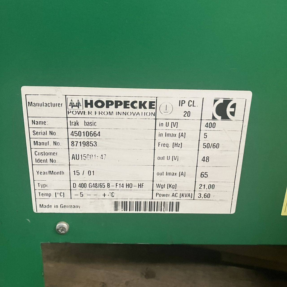 Pièces de rechange pour Matériel de manutention Hoppecke D400 G48/65- B-F14 HO-HF Trak Air (2): photos 7