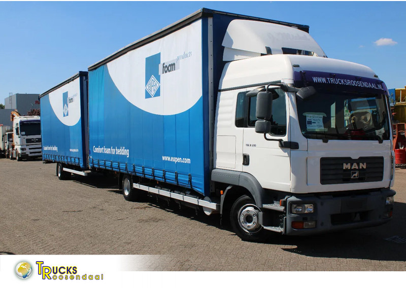 MAN TGL 8.210 + TRAILER + SLEEPCAB COMBI - Camion à rideaux coulissants: photos 1 MAN TGL 8.210 + TRAILER + SLEEPCAB COMBI - Camion à rideaux coulissants: photos 1