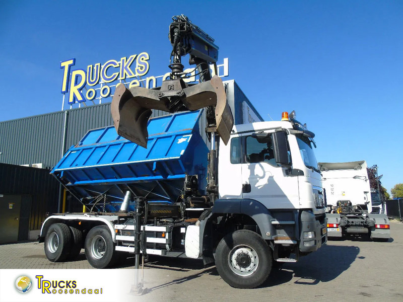 MAN TGX + 6x6 + HIAB 166 E3 HIPRO + 3SIDE TIPPER - Camion benne, Camion grue: photos 1 MAN TGX + 6x6 + HIAB 166 E3 HIPRO + 3SIDE TIPPER - Camion benne, Camion grue: photos 1