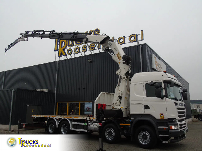 Scania R 520 V8 + PALFINGER 72002 6X + JIB 4X + WINCH + 8X4 + EURO 6 + REMOTE - Camion grue: photos 1 Scania R 520 V8 + PALFINGER 72002 6X + JIB 4X + WINCH + 8X4 + EURO 6 + REMOTE - Camion grue: photos 1