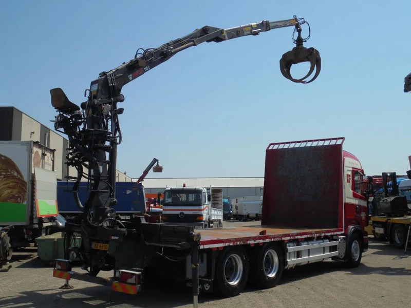 Camion plateau Scania R730 V8 + Euro 5 + Loglift 115Z + 6X4: photos 6