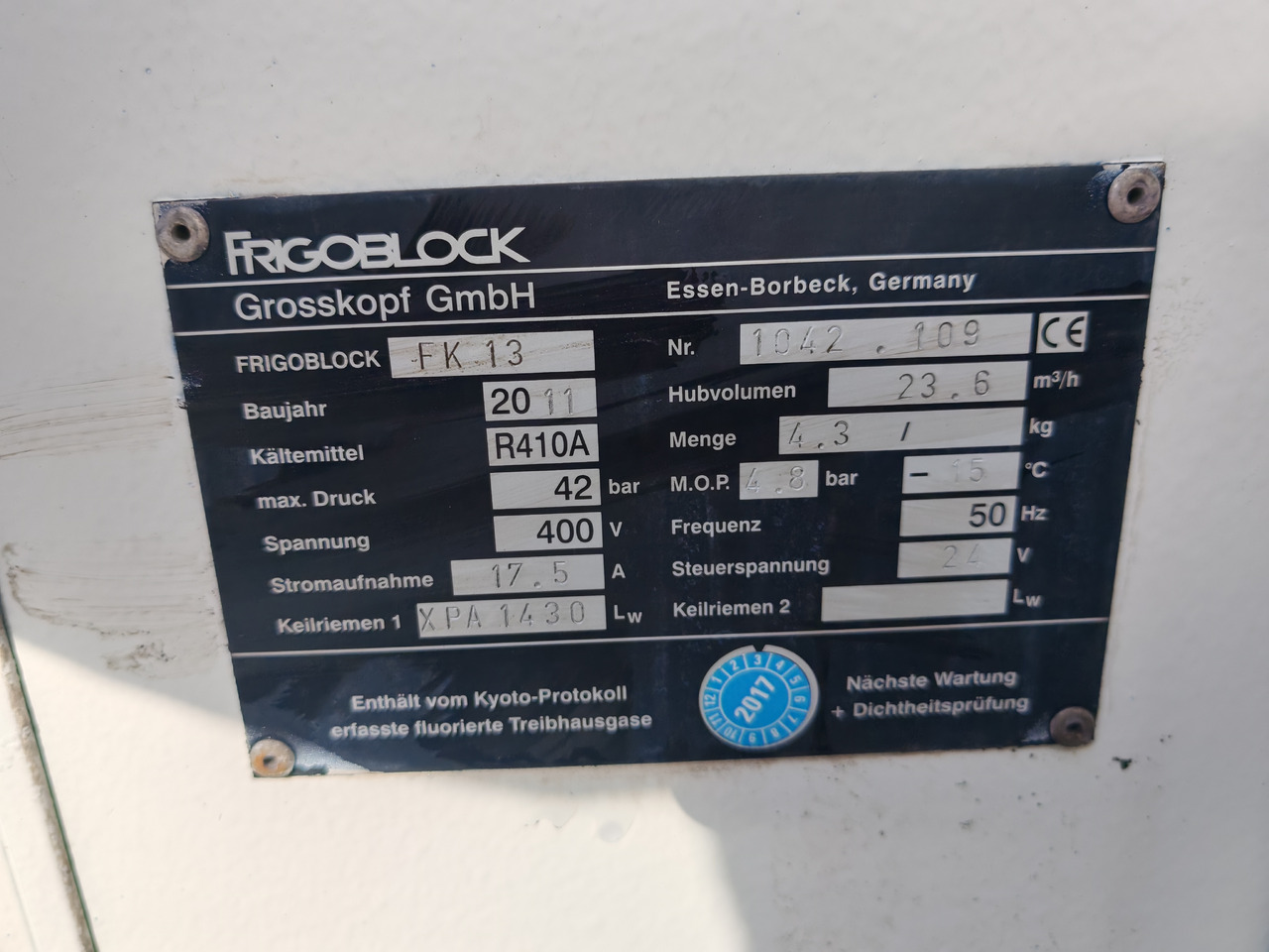 Système de refroidissement FRIGOBLOCK FK13 / G24 V03K516 / DP132-150/4 / COMPLETE SET: photos 11 Système de refroidissement FRIGOBLOCK FK13 / G24 V03K516 / DP132-150/4 / COMPLETE SET: photos 11